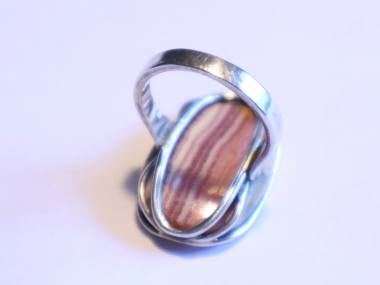 Ringe: Vintage Silberring 800 mit Rodochrosit Stein, Grösse 52 – Gebraucht aus Baden von TellsKuchenhaus 2