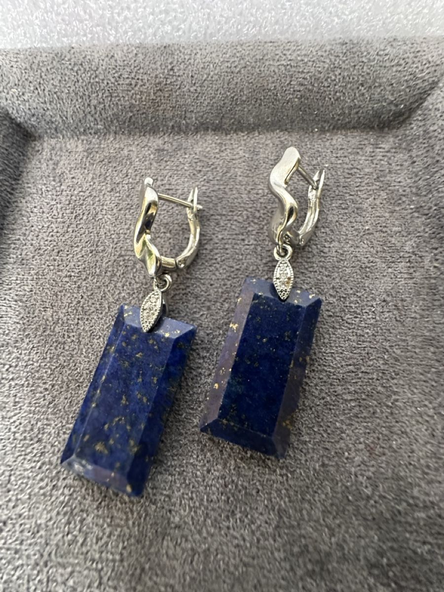 Orecchini pendenti & Orecchini a lobo: Ohrringe mit Lapislazuli Halbedelstein Handarbeit  – Nuovo e nell'imballaggio originale da Kriens venduto da Hortensie6 1