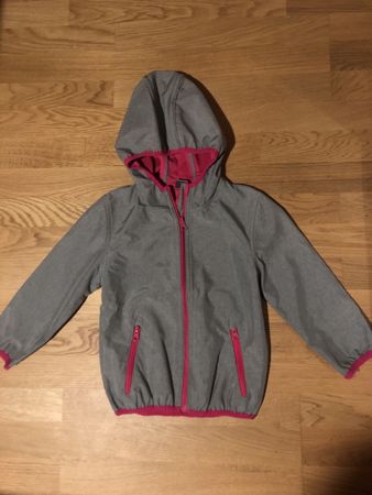 Graue Softshell Jacke mit pinken Akzenten, Top Zustand!