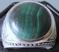 Malachit Silber 925 Fingerring Gr. 55  native american