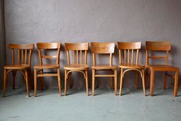 Set de 6 Chaises Bistrot Dépareillées Années 60