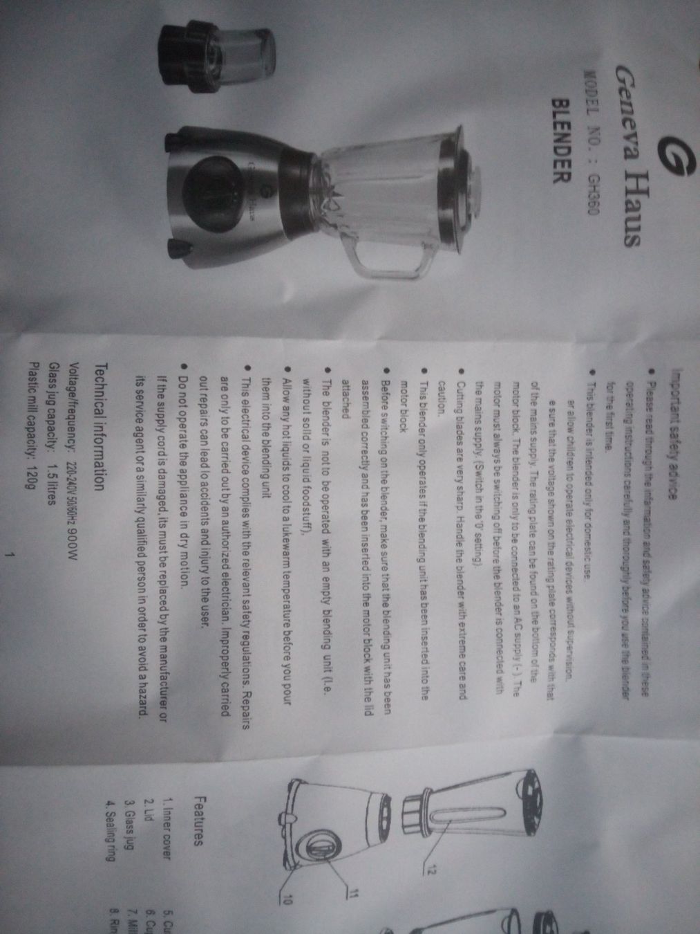 Elettrodomestici da cucina: Eletric Blender/Juicer/Crushed ice – Nuovo e nell'imballaggio originale da Reiden venduto da Shop-Sale 5