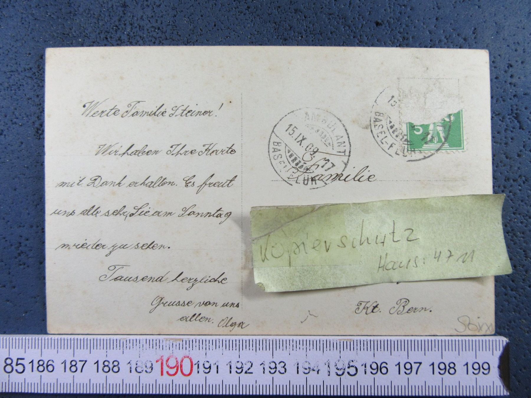 Cartoline postali: FLÜH BEI BASEL SO AK 1909 WARTEN AUF's POSTAUTO – Usato da Ettingen venduto da Hausi4711 2