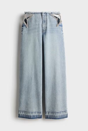 Stella McCartney H&M Crystal Star Straight Leg Denim 38