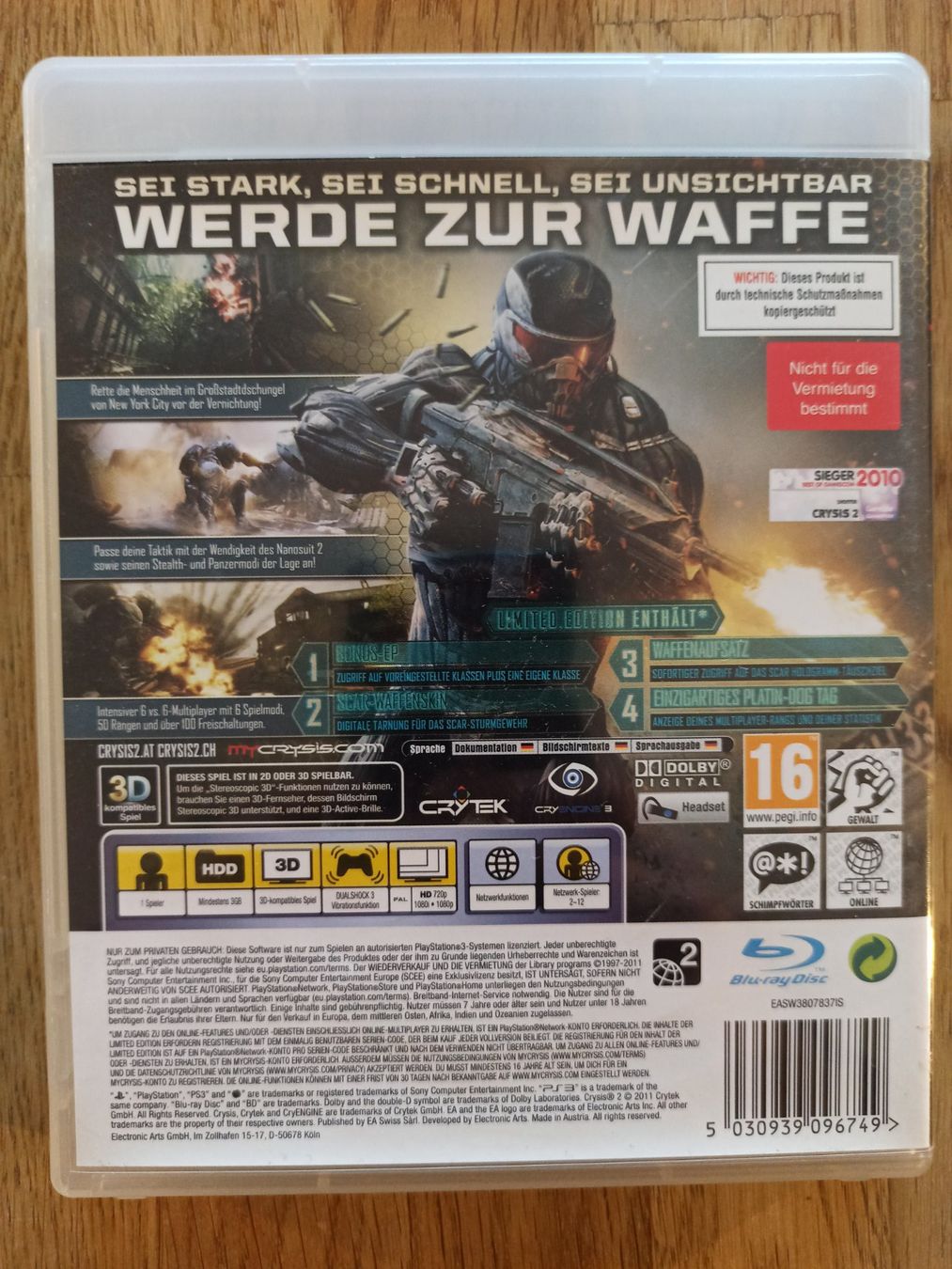 Giochi: Crysis 2 Limited Edition PS3 – Usato da Oberweningen venduto da mar_87mx 1