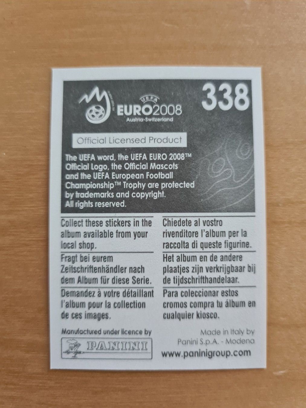 Panini Carte collezionabili: Panini UEFA EURO 2008 Nr. 338 Gregory Coupet – Usato da Oberwil BL venduto da Spieltopia 1