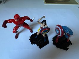 3 MARVEL FIGUREN: Daredevil, Wonder Woman + Captain America