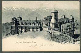 AK sw Rigi-Kulm SZ und die Alpen ≈ 1900 