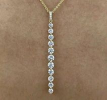 Collier argent avec diamants de moissanite certifiés