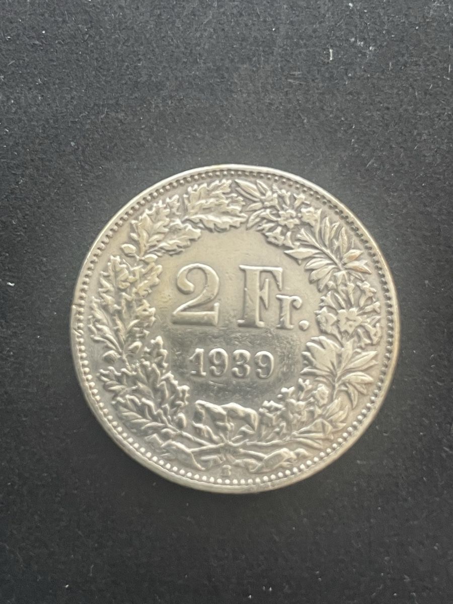 Alle Münzen: 2.- Silber CH Jahr 1939 – Gebraucht aus Meierskappel von Hala03