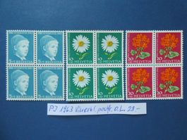 PJ 1963 postfrische ** Viererblöcke o.L.