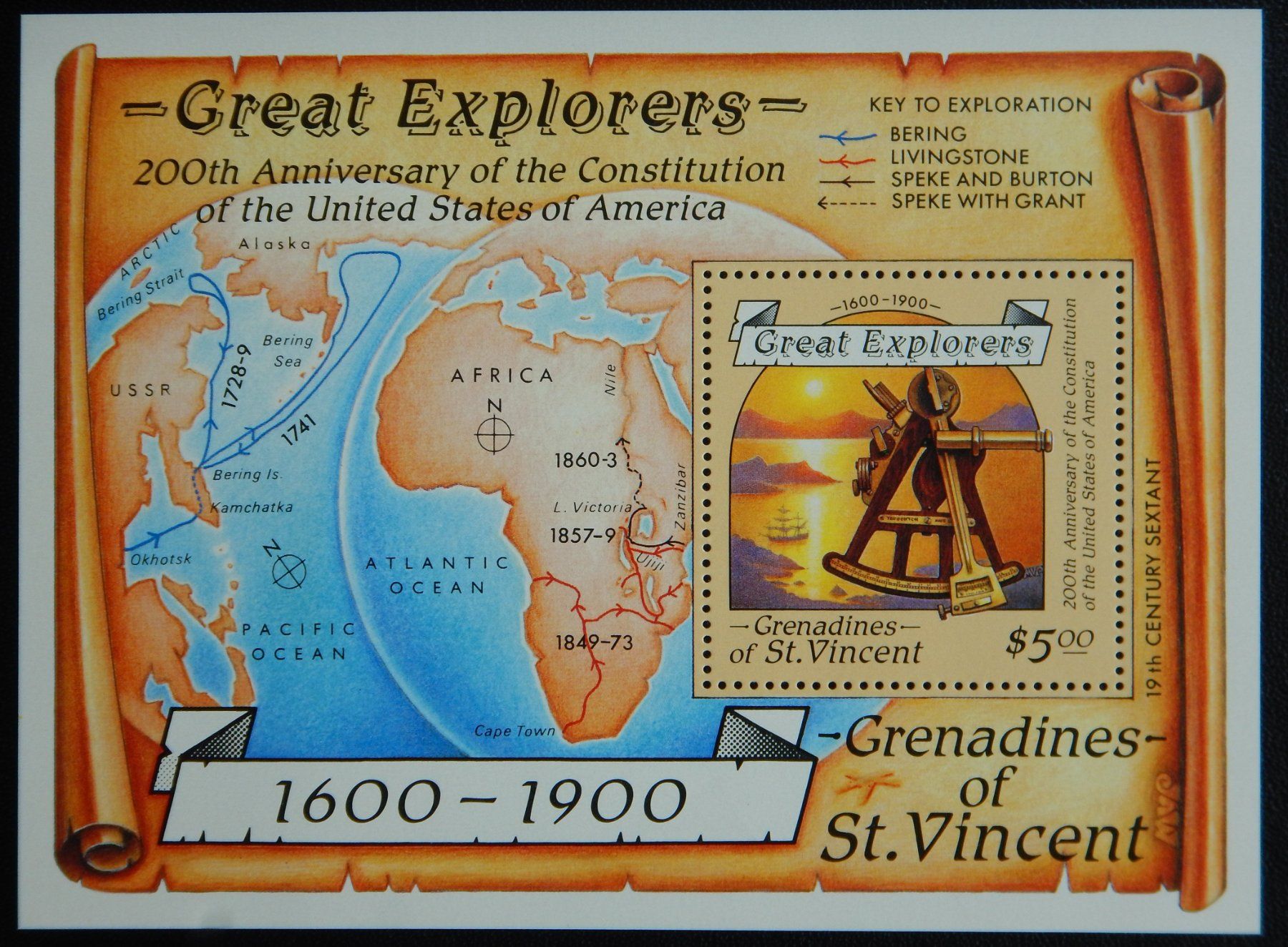 Alle Briefmarken: St.Vincent Grenadines Kat. Block 34 ** 1988 – Gebraucht aus Zürich von Muehlekauf