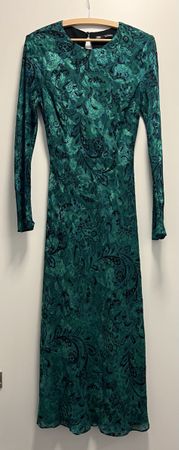 Zara Paisley Green Dress, Size M