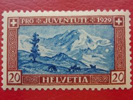 1929: Pro Juventute: J51.3.01 Abart RETOUCHE unten links