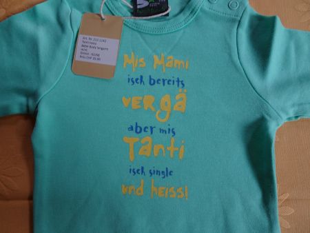 NEUER Body mint "Mami vergäh, Tanti Sin." Gr. 62/68 - 260755