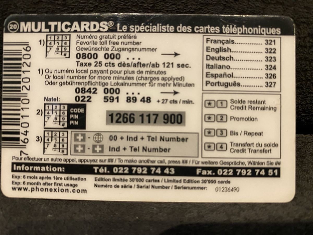 Schede telefoniche: Carte – Usato da Lausanne venduto da babacard10 1