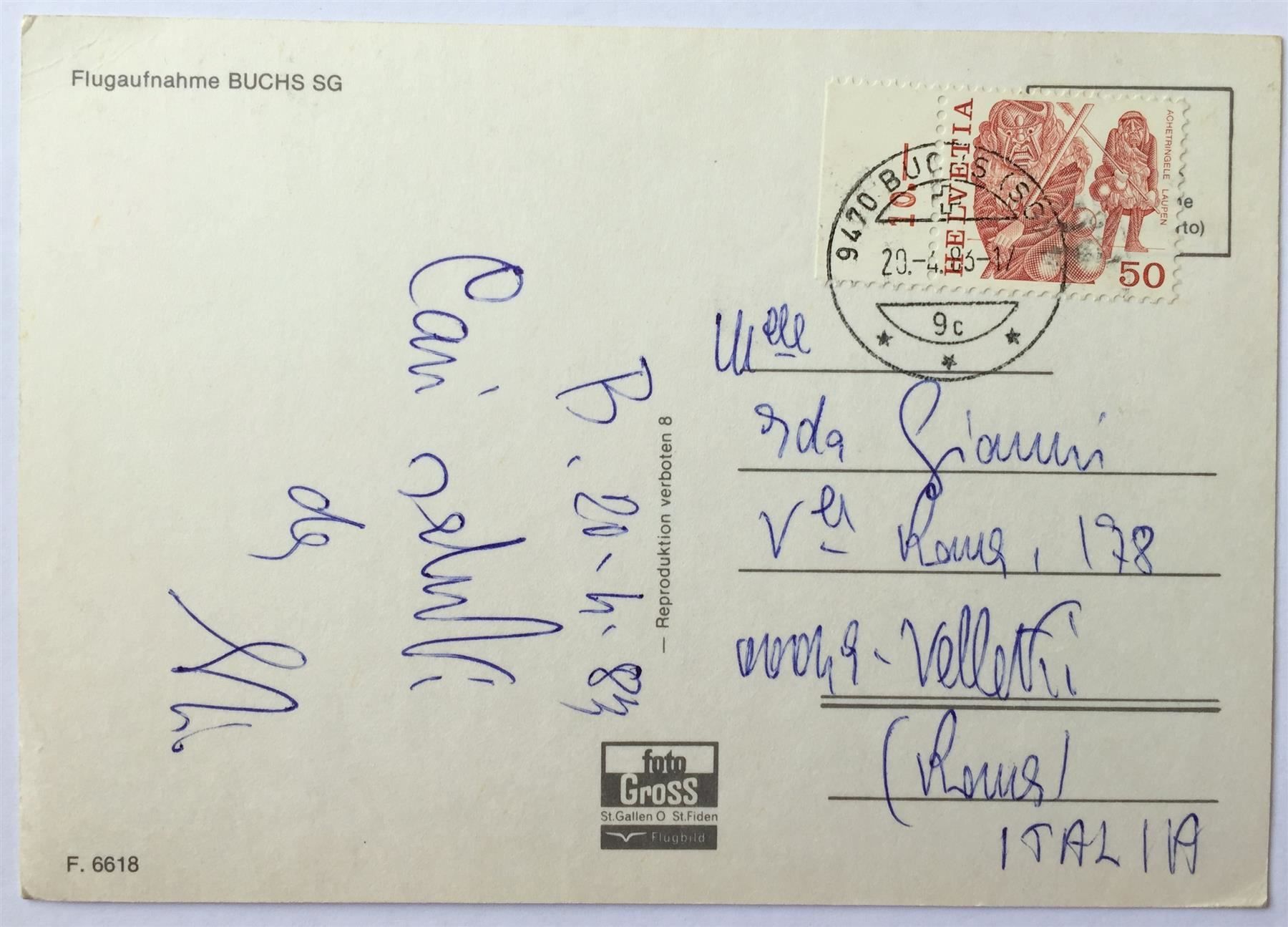 Cartoline postali: BUCHS SG Flugaufnahme - Bahnhof – Usato da Jona venduto da philajona 1