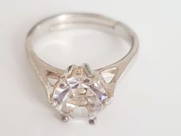 Solitär Silber Ring 925 mit ein stein In der Größe anpassbar