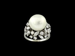GÜBELIN, Südseeperlen - Diamant - Cocktailring