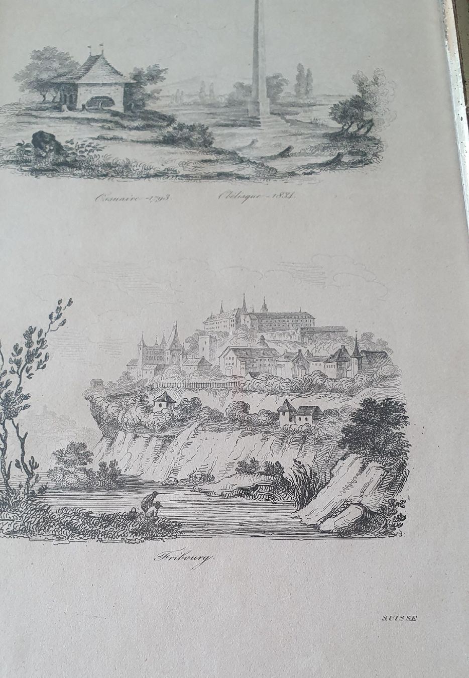 Incisioni: Bild - Fribourg 1834, Kupferstich – Usato da Kreuzlingen venduto da Rschweiz1 2