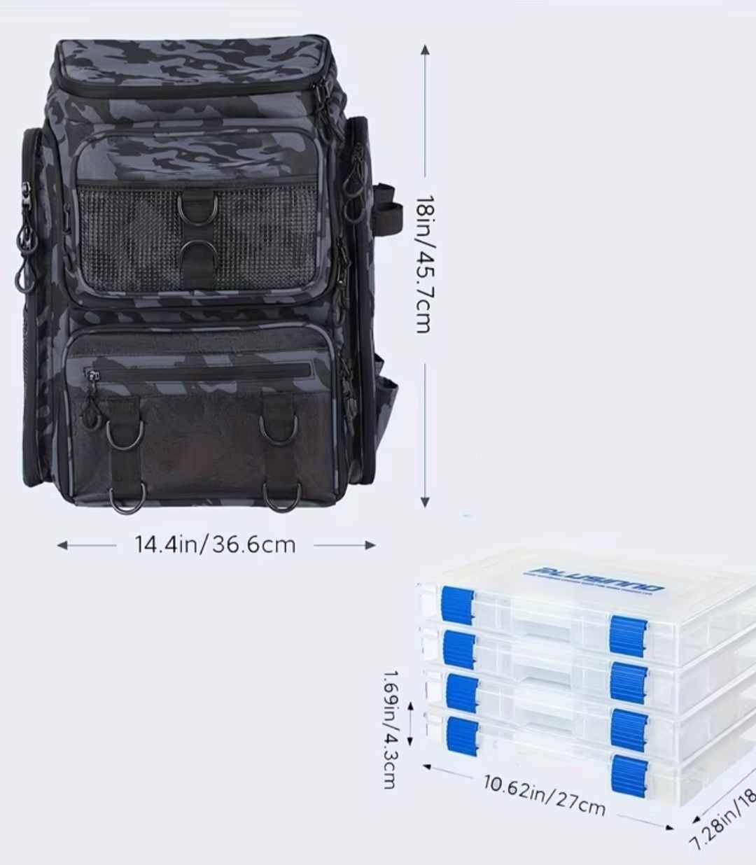 Canne da pesca: angeln rucksack mit 4 boxen  – Nuovo (secondo la descrizione) da Schöftland venduto da magicX01 2
