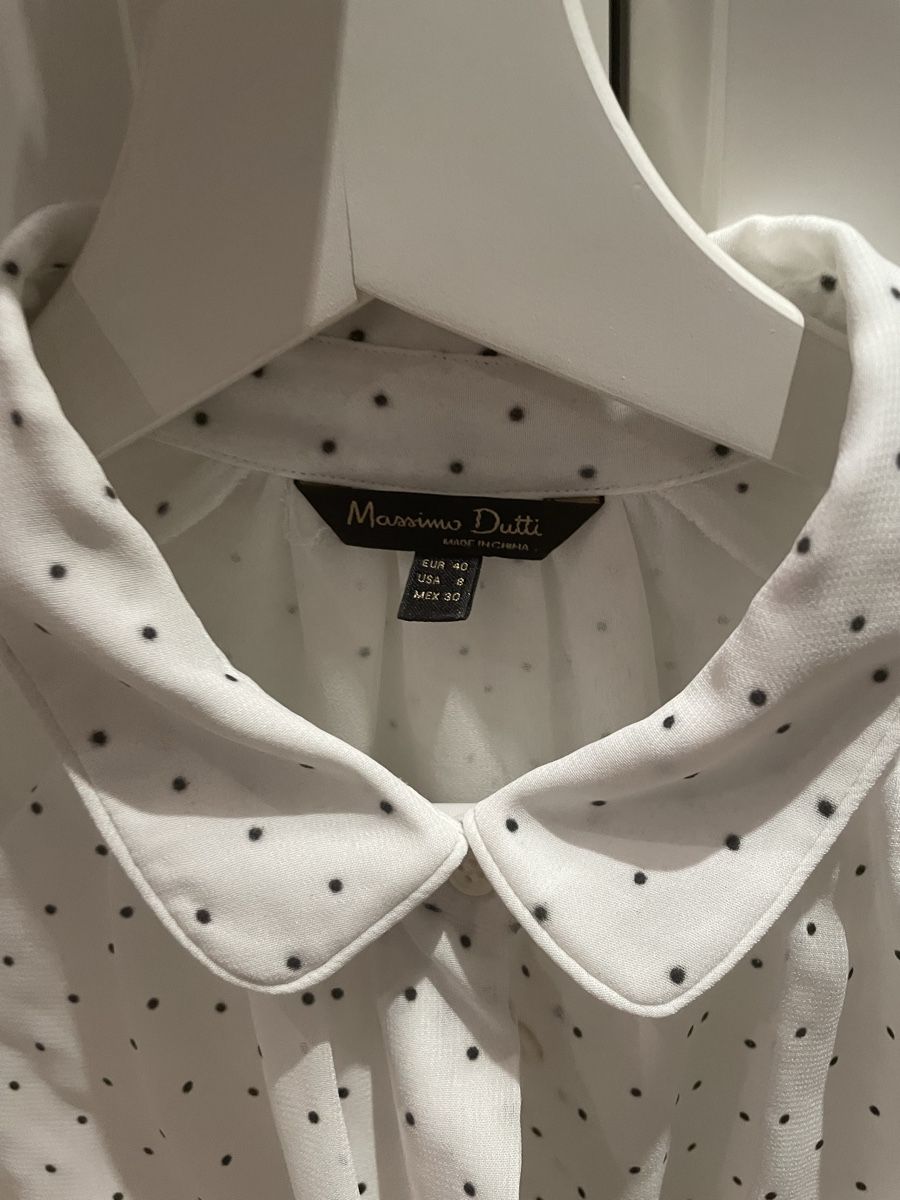 Massimo Dutti Camicette: Massimo Dutti White Blouse with Dots - Size 40 - Spring! – Usato da Oberwil BL venduto da Stellochkas 1
