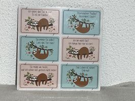 6 lustige Faultier Magnete Sprüche Magnettafel Geschenkid...