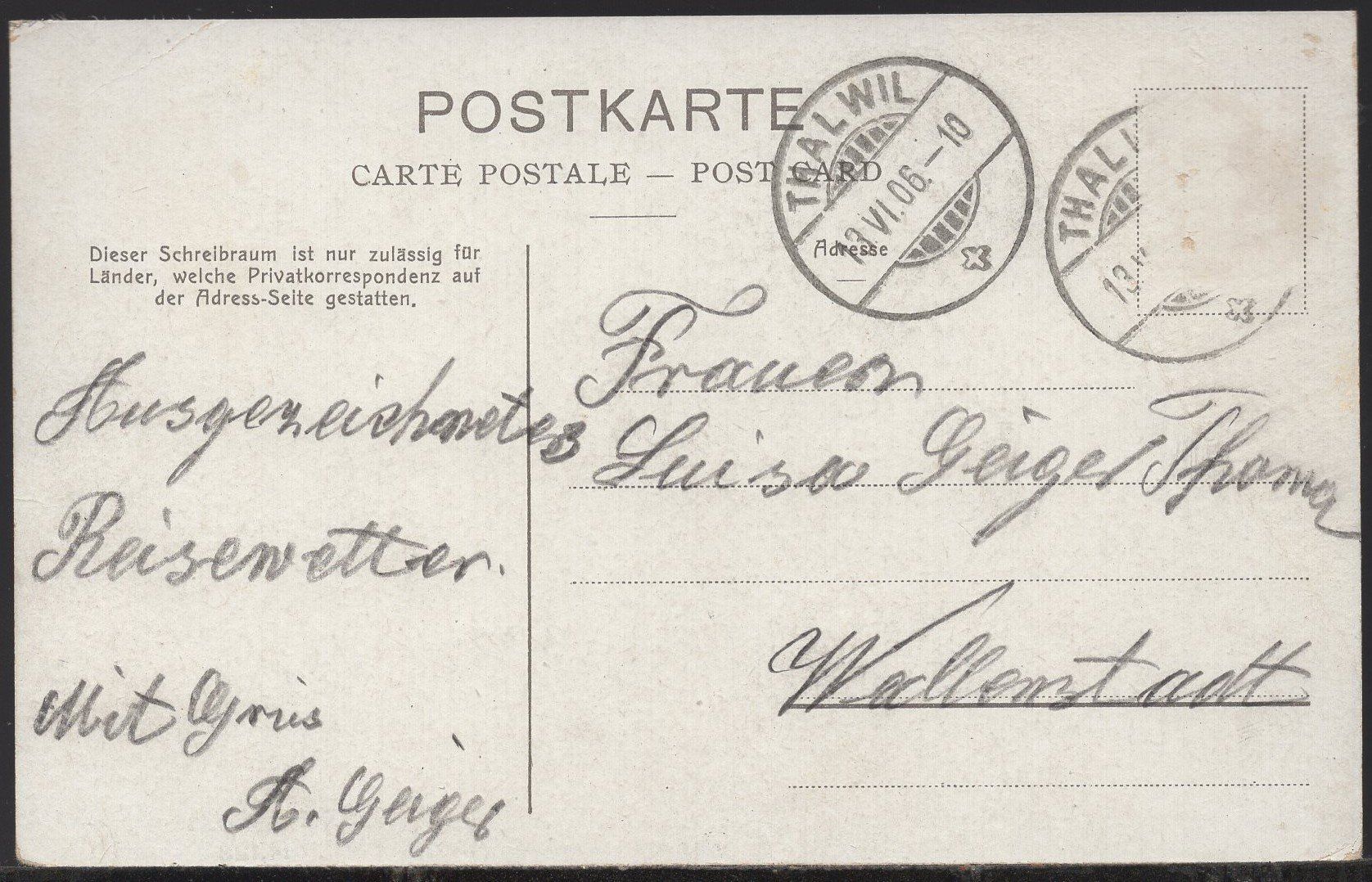 Ansichtskarten: Zugersee   Panorama  1906 – Gebraucht aus Aarau von kufi44 1