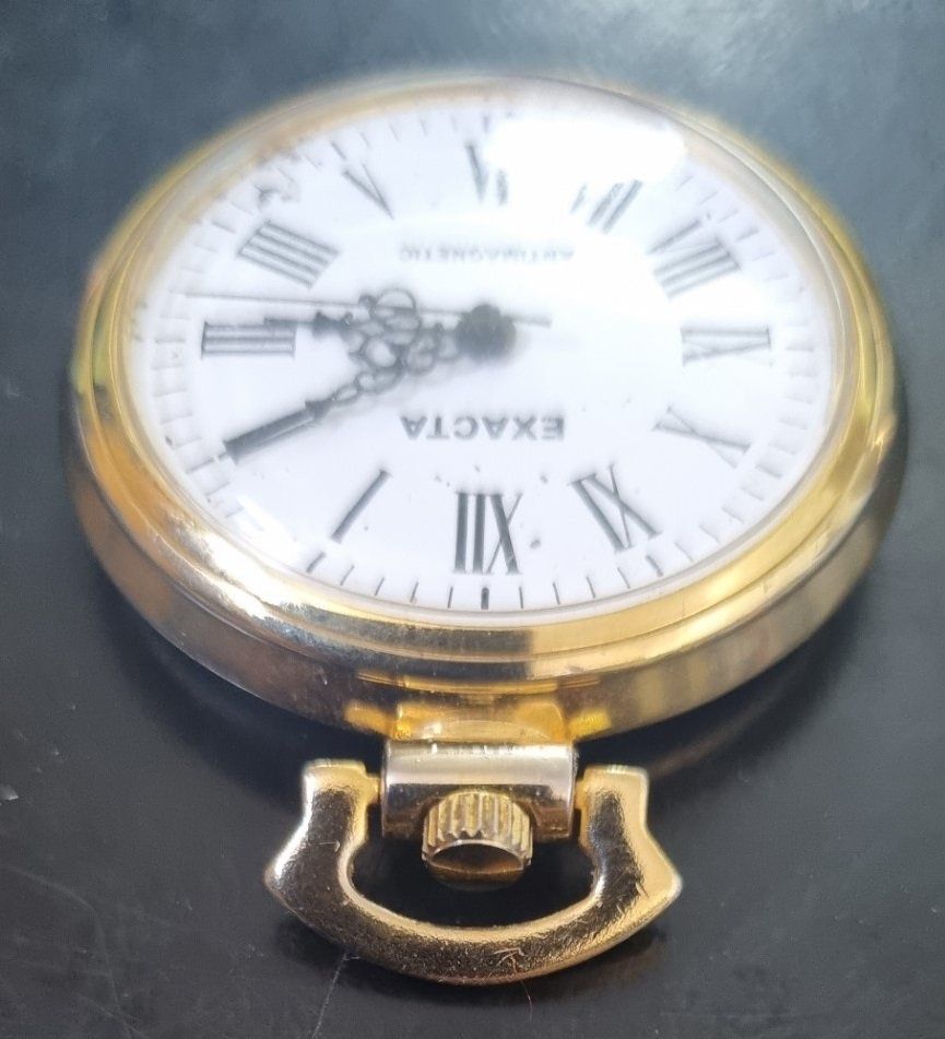 Orologi: Taschenuhr EXACTA  ANTIMAGNETIC Goldfarbend – Usato da Flums venduto da Flumsantik 1
