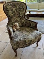 Vintage Fauteuil Louis-XV-Stil mit Gobelinbezug