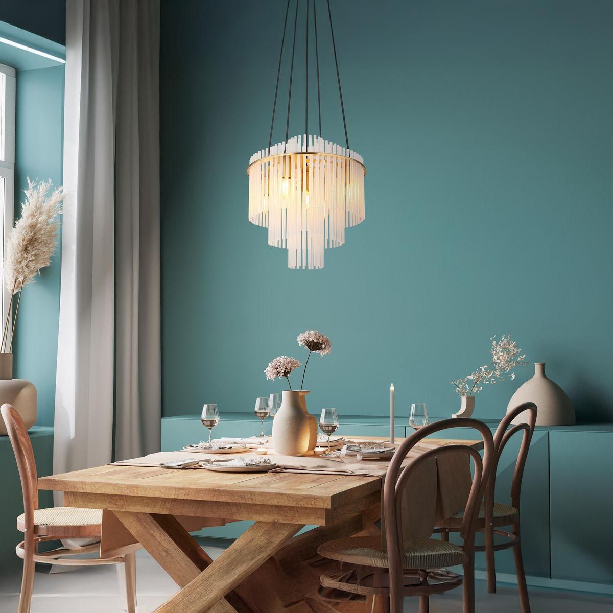 Lampadari & plafoniere: Pendelleuchte, Glasstäbe, Gold, 40 cm Ø – Nuovo (secondo la descrizione) da Kreuzlingen venduto da Smart-Light 1