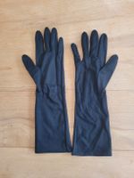 Damen Handschuhe lang schwarz Stoff guter Zustand