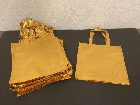 Tragtaschen gold, 25 Stück, je ca 34 x 35 x 7 cm