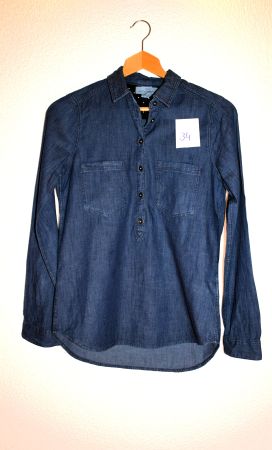Jeansbluse, dunkelblau, Grösse 34