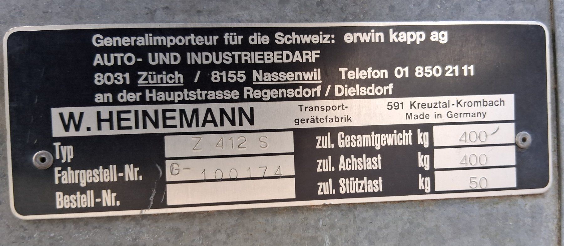 Heinemann Rimorchi: SACHENTRANSPORTANHÄNGER – Usato da Dachsen venduto da Rfelder 3