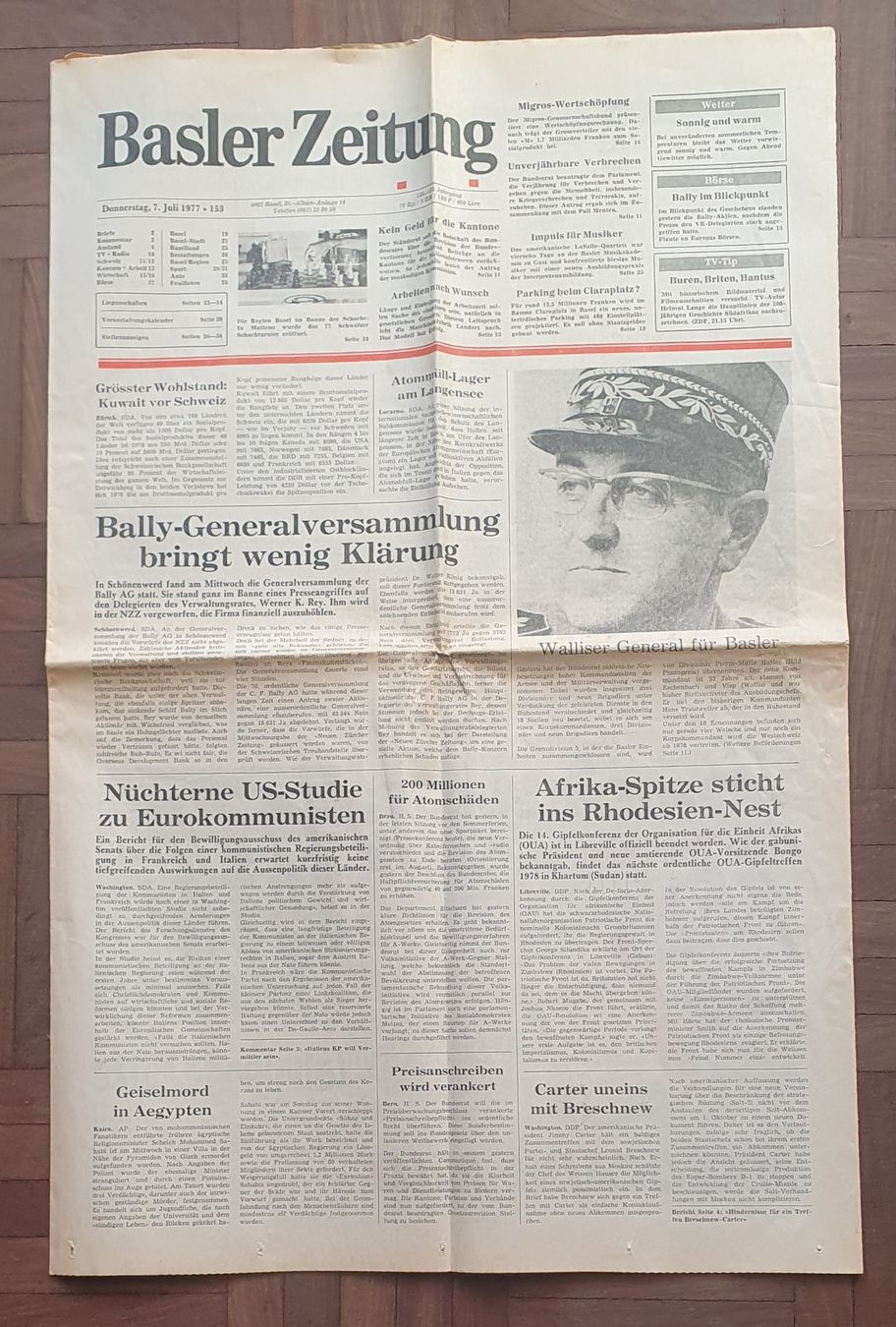 Zeitschriften & Magazine: Basler Zeitung vom 7.7.1977 – Gebraucht aus Kreuzlingen von Rschweiz1 1