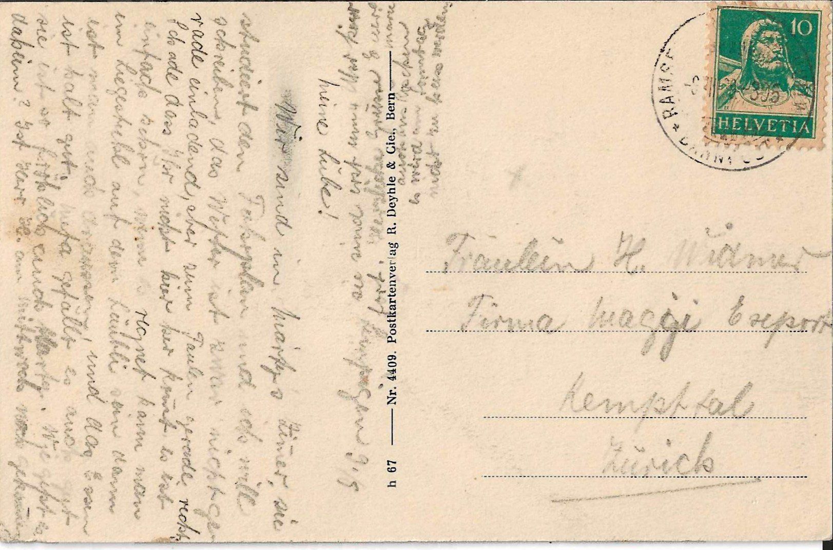 Cartoline postali: Karte Wasen im Emmental 1923 – Usato da Zürich venduto da Philacat11 1