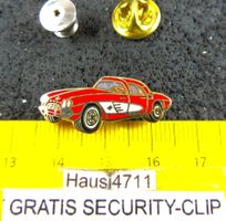 CHEVROLET CORVETTE C1 ROT-WEISS ENAMEL AUTO PIN SECURITYCLIP