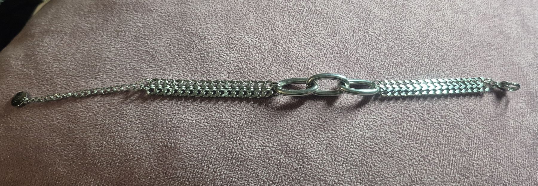 Armbänder & -reifen: Bracciale Argentato Maglia Link e Tessuta – Gebraucht aus Giubiasco von Stefaniav 1