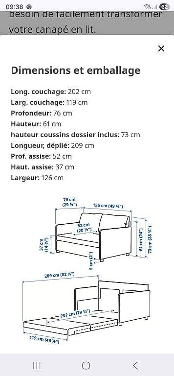 Divani: Canapé-convertible FRIDHULT - IKEA – Usato da Mont-sur-Rolle venduto da mar_s6gt 3