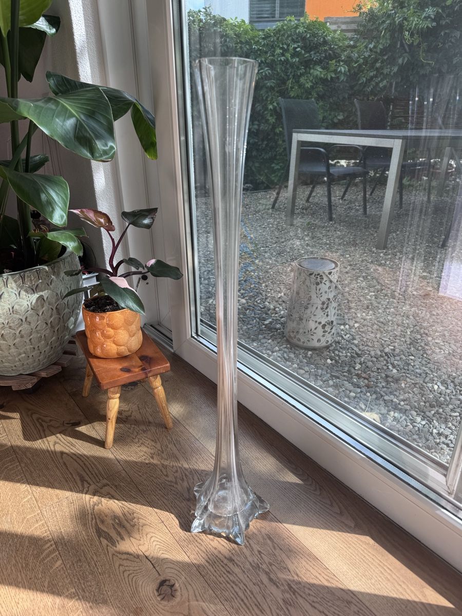 Vasen & Gefässe: Glasvase klar ca. 80 cm hoch  – Gebraucht aus Niederbüren von Oetschli