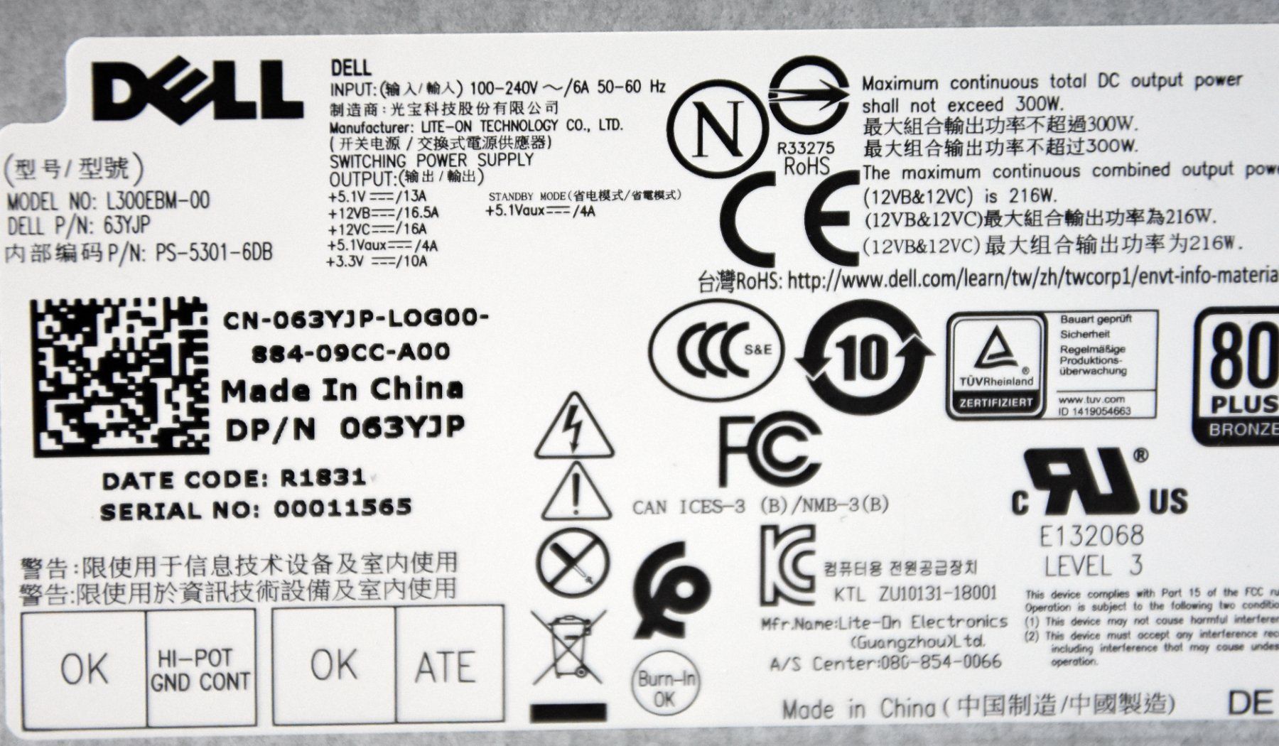 Dell PC: DELL Netzteil L300EBM-00 – Usato da Künten venduto da Arktisde 1