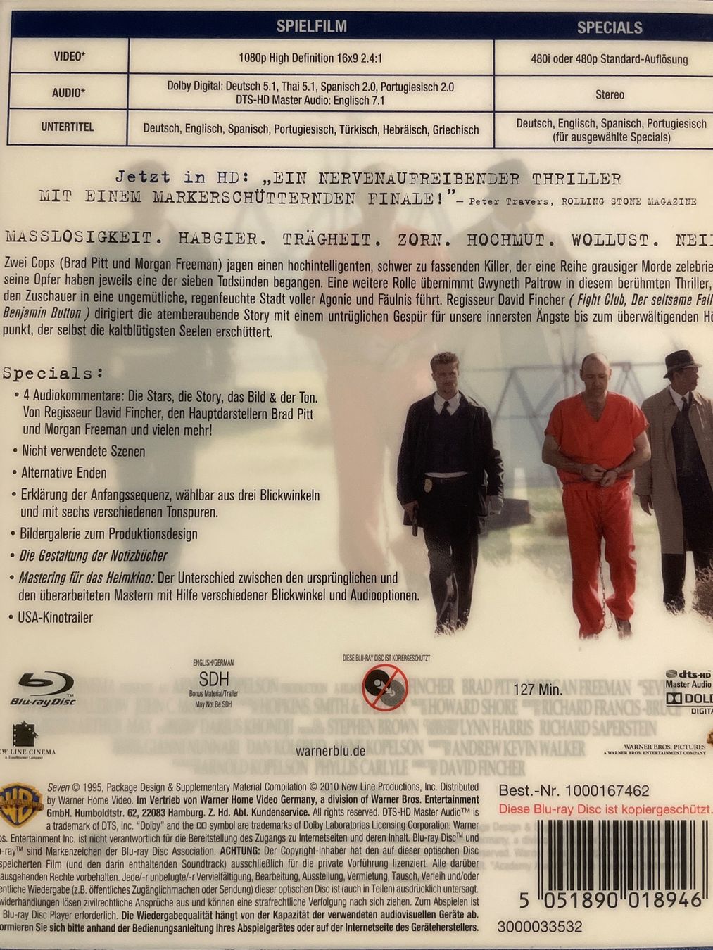 Tutti i DVDs: Sieben  (1995)  Premium Collection Mediabook – Usato da Waldenburg venduto da Gonzo8 1
