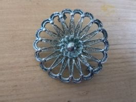Antik Brosche Silber 800 Blumenmuster Rosette Blüte Vintage!