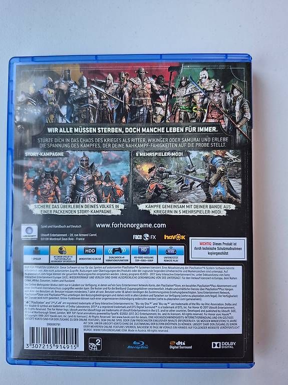 Spiele: FOR HONOR PS4 MIT UPDATE ZU PS5 – Gebraucht aus Horw von Mschaefer 1