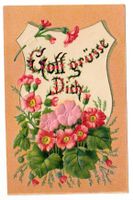 AK - Prägekarte - Gott grüsse Dich - 1907 - Blumen