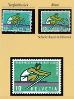 1962, ABART, RUDER WM LUZERN, SCHARFER RASTER IM OLIVDRUCK