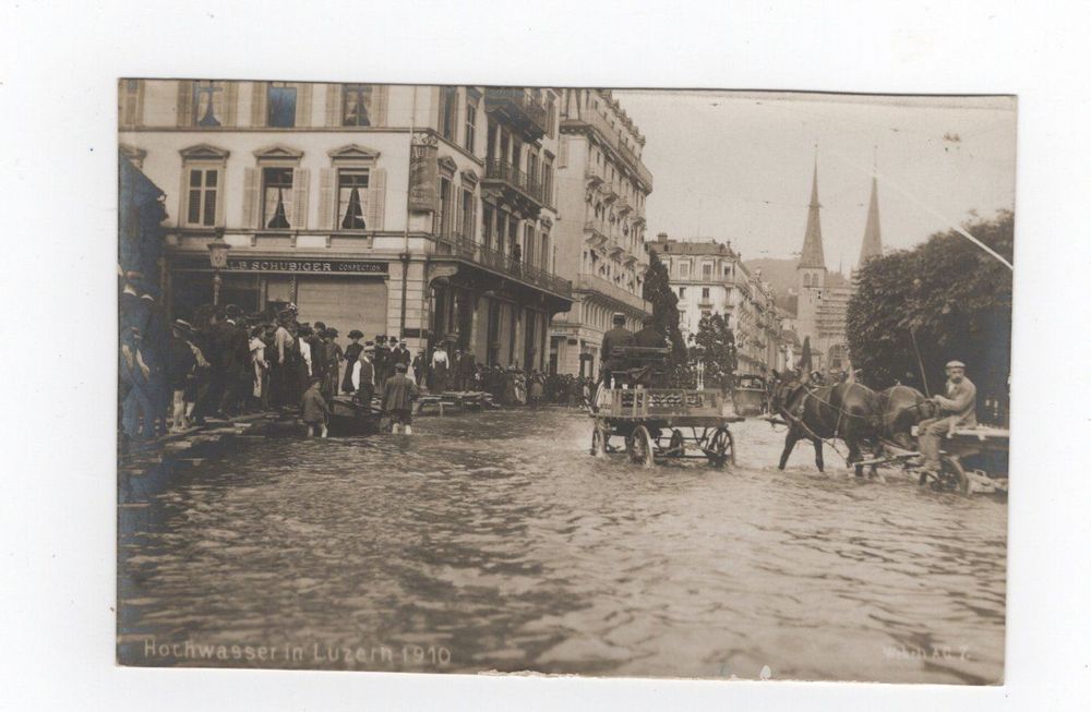Luzern Hochwasser Foto AK 1910 Kaufen auf Ricardo