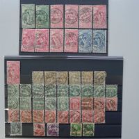 1882-1905: Lot Briefmarken mit Rasierklingenstempel