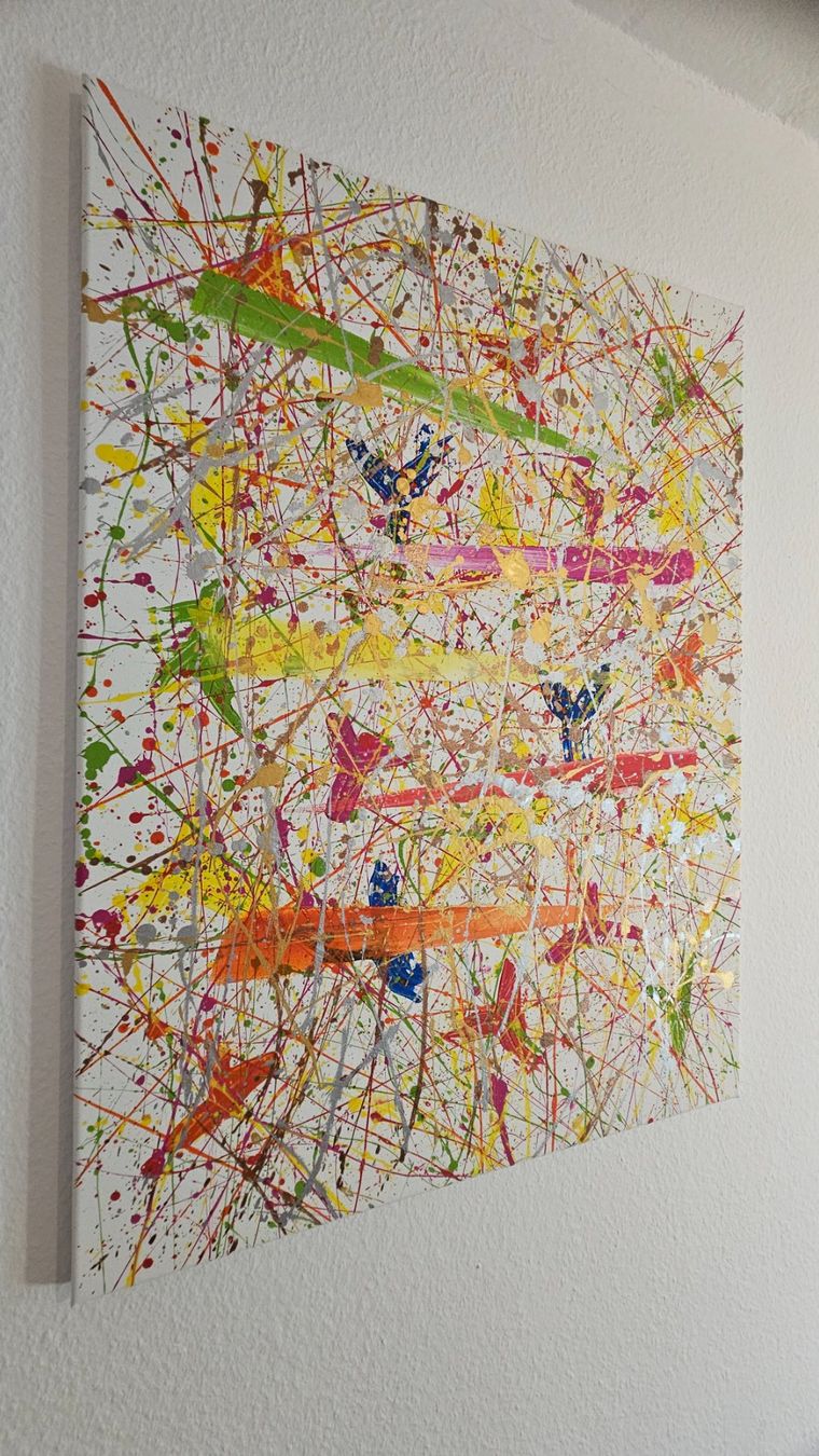 Gemälde: Tableau abstrait unique et coloré – Idéal pour décor – Neu (gemäss Beschreibung) aus Le Locle von fab_c9hh 2